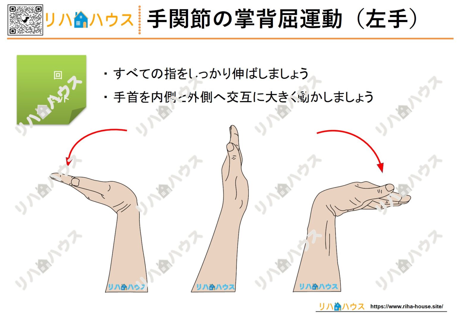 【無料ダウンロード】手関節掌屈・背屈運動(左手)|自主トレに使えるリハビリ素材 – リハビリ/自主トレーニング/脳トレ/認知症予防/高次脳機能 ...